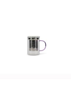 Tea mug 43cl with filter and lid purple Liv