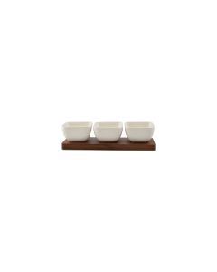 Set apéro 25x8xH6,5cm 4 pièces blanc Cucina