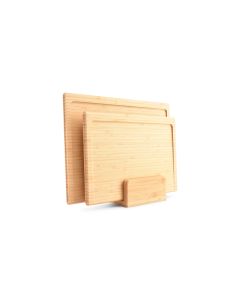 Snijplank 30,5x23xH2cm/35,5x28xH2cm met houder Bamboo - set/2