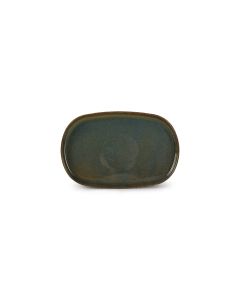 Assiette plate 34x22xH2cm vert Pila