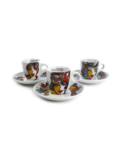 Mocha cup 6,5cl + saucer Josien Broeren - set/6