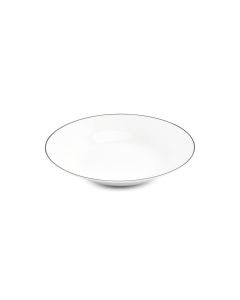 Assiette creuse 23xH4cm black rim Basic White