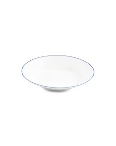 Assiette creuse 23xH4cm blue rim Basic White