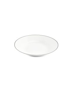 Assiette creuse 23xH4cm green rim Basic White