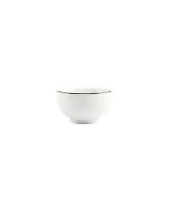 Bowl 14xH8cm green rim Basic White