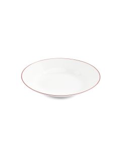 Assiette creuse 23xH4cm burgundy rim Basic White