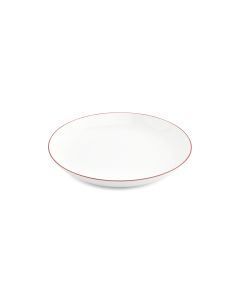 Bowl 27xH4cm coupe burgundy rim Basic White