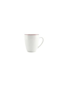 Beker 38cl burgundy rim Basic White