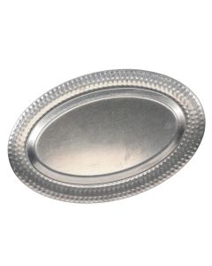 Plat à servir 48x31cm avec bord structuré antique argent Serve