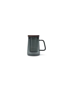 Mug 63cl with glass filter and lid grey Luma