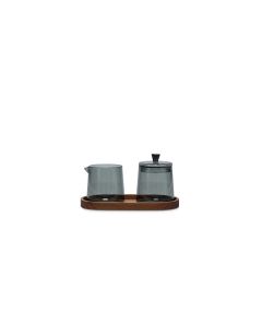 Milk jug and sugar pot 23cl grey Luma