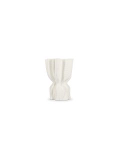 Vase 17x13,5xH22cm draped white Vea