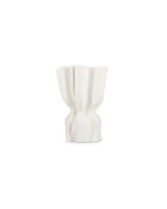 Vase 22x17,5xH29cm draped white Vea