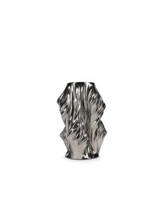 Vase 20x20xH28,5cm satin silver Vea