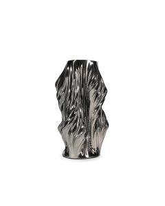 Vaas 22,5x22,5xH37cm satin silver Vea