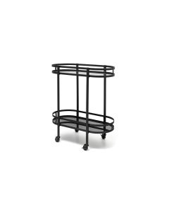 Chariot de service 71x32xH79cm 2 couches noir Bar
