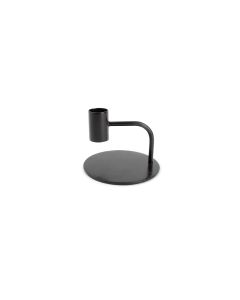 Candle holder 10xH8cm metal black Pillar