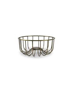 Wire basket 16xH7cm gold/black Octo