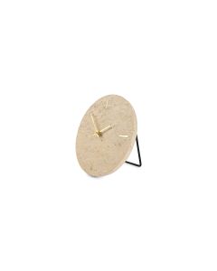 Tafelklok 20cm travertijn beige Zone