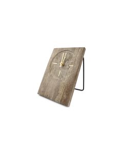 Table clock 16xH23,5cm travertine grey Zone