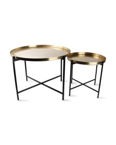 Side table brushed gold Patio - set/2