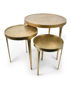 Side table 3 pieces gold Duro