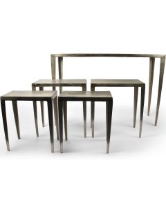 Table gigogne 5 pièces argent Duro