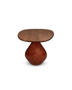 Side table 41x36xH40cm with wooden tabletop red clay Mio
