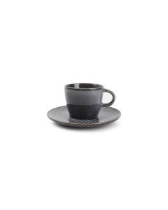 Mocha cup 9cl and saucer grey Stitch