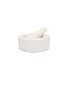 Vijzel en stamper 14xH10cm white Marbliss