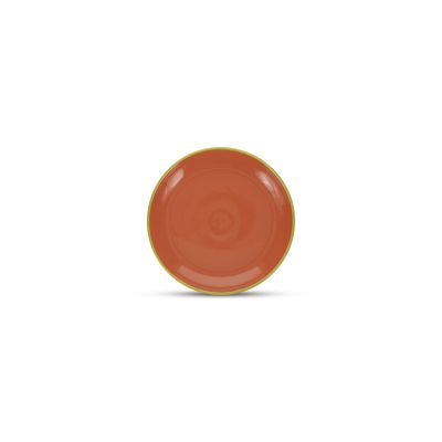 Teller flach 18xH2,5cm orange/grün Duo