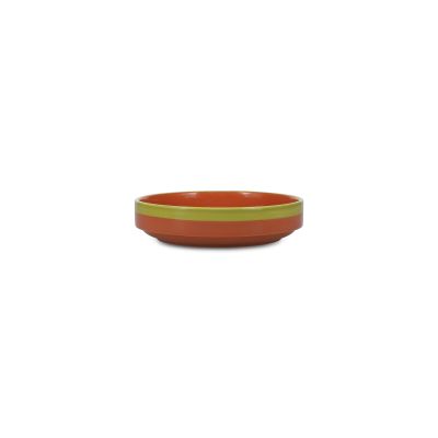 Schüssel 21x5cm orange/grün Duo