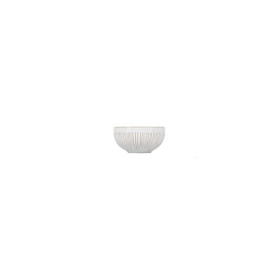 Kom 8,5xH4cm gestreept white Brass