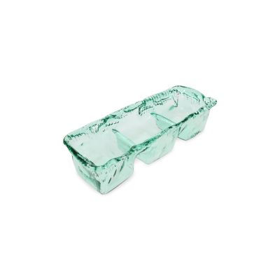 Plat &agrave; servir 39x14xH9,5cm 3 parties green Ecovitra