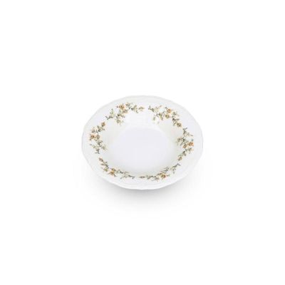 Deep plate 23,5/14xH4cm brown flower Retro