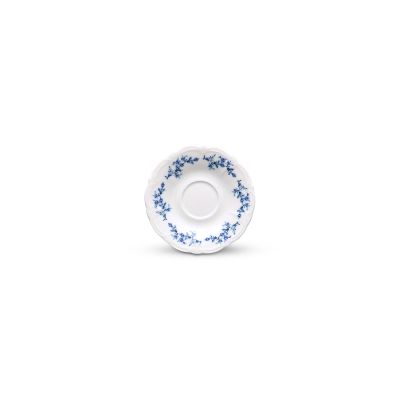Mokkauntertasse 12cm blue flower Retro