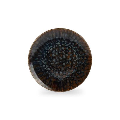 Plat bord 25cm bruin/blauw Resto