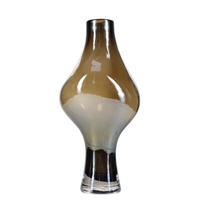 Vase 19xH38,5cm organic metallic grey Vesper