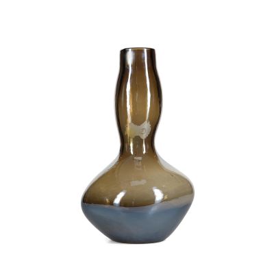 Vase 19,5xH32,5cm organic metallic grey Vesper