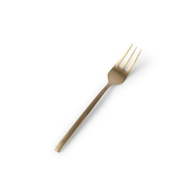 Fourchette &agrave; gateau mat or Terno - Lot de 6