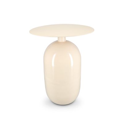 Bijzettafel 40xH52cm metaal ivory Mio