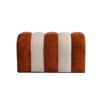 Pouf 77x44xH43cm burnt orange/soft grey Brume