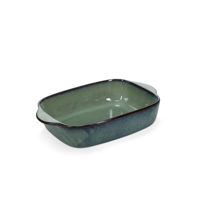 Plat &agrave; four 32/25,5x20,5xH7cm vert/bleu Meridian