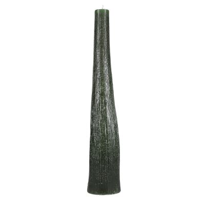 Candle 9xH49,5cm dark green Twig
